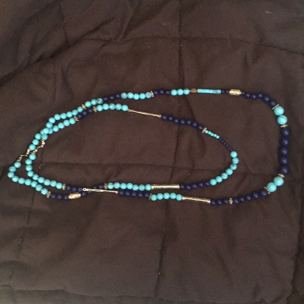 TURQUOISE LAPIS 2 strand necklace - Picture 3 of 3